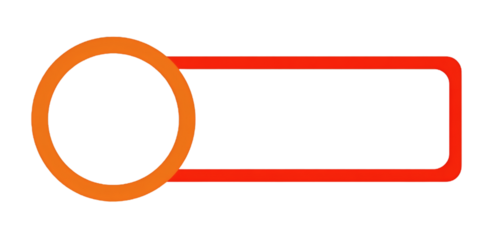 Dynamic orange circle and red rectangle graphic element for modern design projects