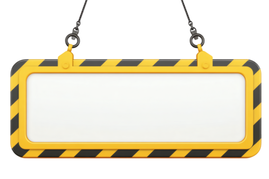 Blank warning sign ready for custom text, graphics, or alerts