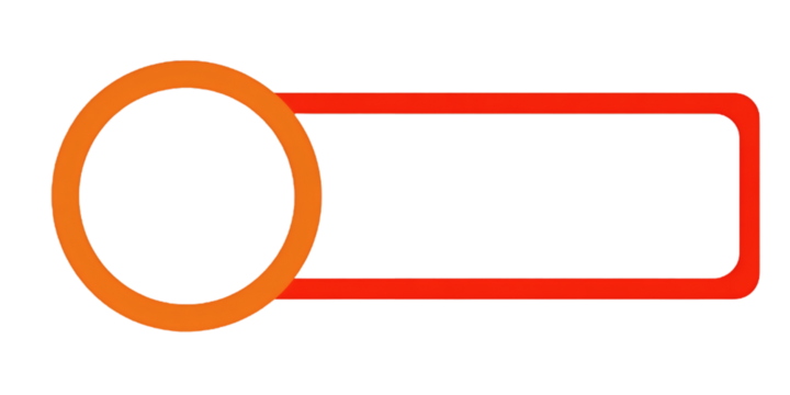 Dynamic orange circle and red rectangle graphic element for modern design projects - Powered by Adobe