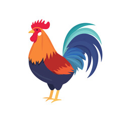 Fototapeta premium Colorful Rooster Isolated on a Transparent Background 