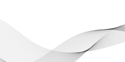 White and gray digital future technology concept wave and curve line background.	
