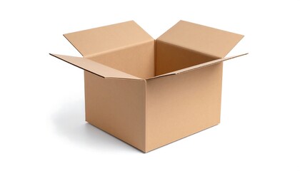 Open cardboard box against white background
