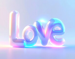 A surreal rebirth of the text LOVE, with its form transitioning between liquid and solid states, and a powerful, ethereal light glowing from within