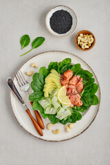 Salmon salad for ketogenic diet