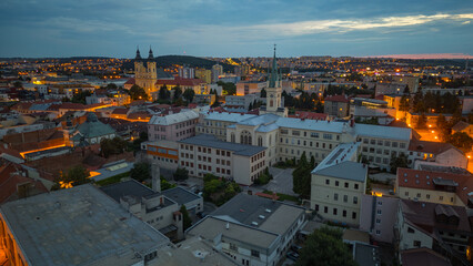 Obraz premium Sunset view of the city center of Nitra, Slovakia