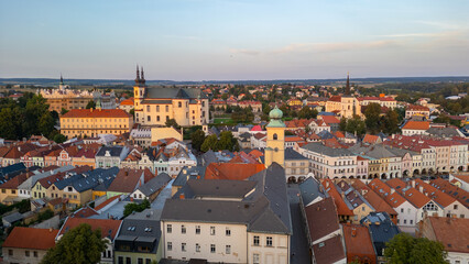 Fototapeta premium Sunset panorama of Litomysl, Czech republic