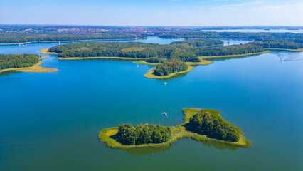 Panorama view of Masurian lakes in Poland