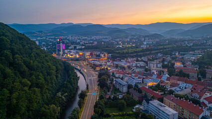 Obraz premium Panorama view of Hron riverside in Banska Bystrica, Slovakia