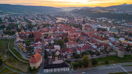 Sunset panorama of Bardejov in Slovakia