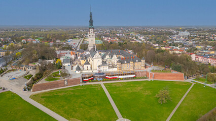 Panorama view of Jasna Gora monastery in Czestochowa, Poland