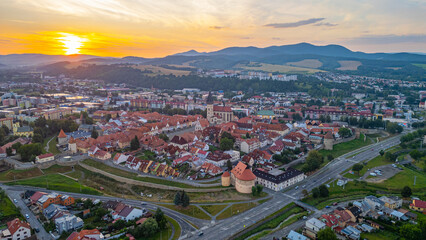 Sunset panorama of Bardejov in Slovakia