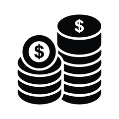 Business Investment Coins Stack Icon Vector Illustration