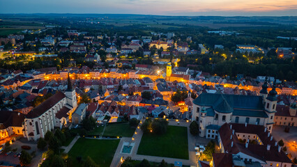 Obraz premium Panorama view of the Smetanovo namesti square in Litomysl, Czech