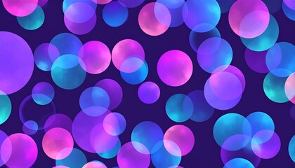Abstract vibrant circles on dark background