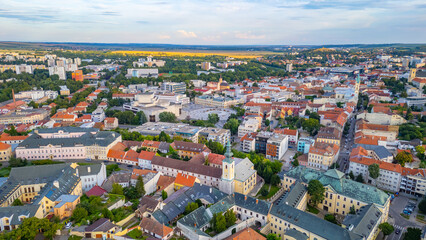 Obraz premium Sunset view of the city center of Nitra, Slovakia