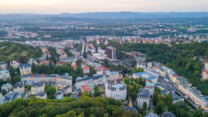 Fototapeta premium Panorama view of Thermal hotel in karlovy Vary, Czech republic