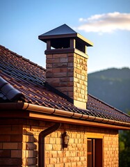Brick home chimney