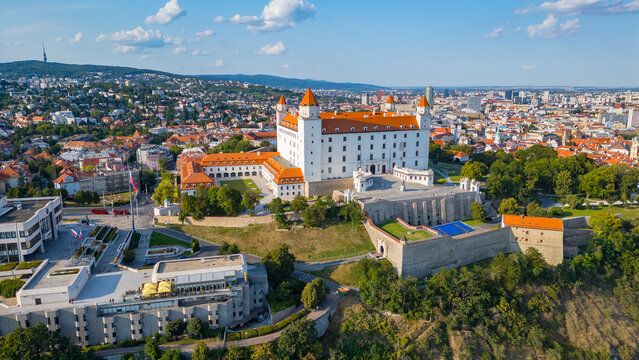 Aerial view of Bratislava castle in Slovakia
