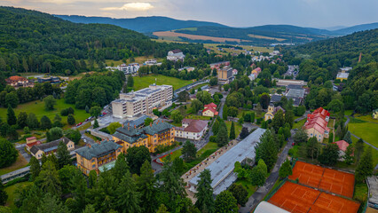 Panorama of spa town Bardejovske Kupele, Slovakia