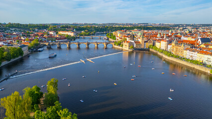 Fototapeta premium Panorama view of the old town of Prague, Czech republic