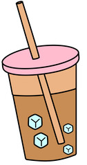 vector illustration of a iced coffee