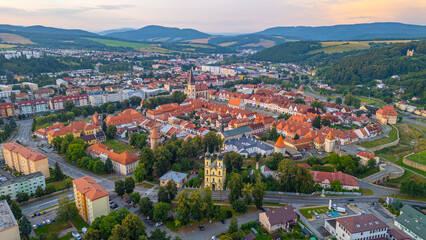 Obraz premium Sunset panorama of Bardejov in Slovakia