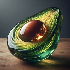 The glass avocado looks like the Earth