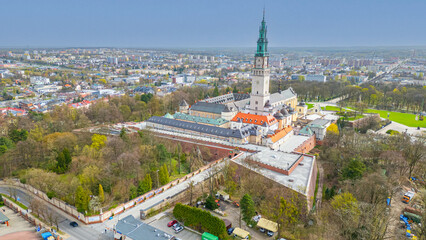 Obraz premium Panorama view of Jasna Gora monastery in Czestochowa, Poland
