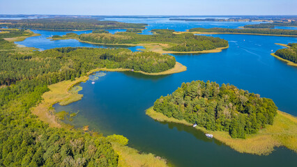 Panorama view of Masurian lakes in Poland