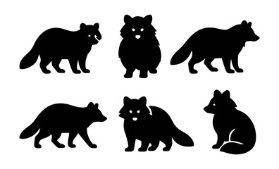Naklejka premium Silhouette animals collection: various animal shapes in a clean minimalist style