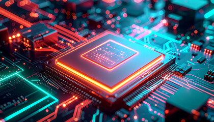 Close-up view of a high-tech computer processor with intricate circuit board details.