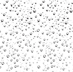 Small water drops texture vector. Rainy window overlay texture. Rain on glass background. Abstract halftone textured effect. Vector Illustration. EPS10.