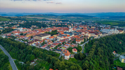 Obraz premium Sunset panorama view of Levoca, Slovakia