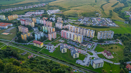 Fototapeta premium Panorama view of a suburb of Levoca, Slovakia