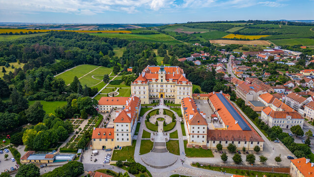 Panorama view of Valtice chateau in Czech republic