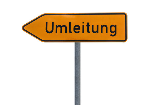 German Umleitung road sign indicating detour