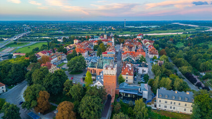 Sunset panorama of Sandomierz in Poland