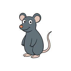 Rat White Background Vector Art