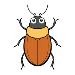 Scarab Beetle White Background Vector Illustration