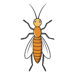 Stonefly White Background Vector