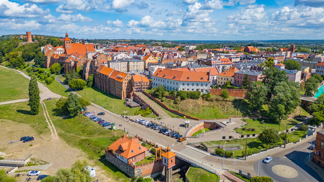 Panorama view of Grudziadz town in Poland