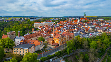 Fototapeta premium Panorama view of Czech town Tabor