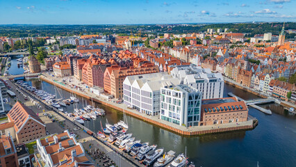 Panorama view of Marina in Gdansk, Poland