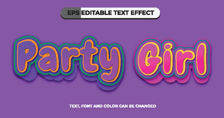 Party Girl Editable Text Effect