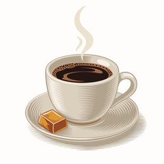 Obraz premium Tinto Colombiano Traditional Black Coffee Illustration