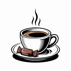 Obraz premium Tinto Colombiano Traditional Black Coffee Illustration