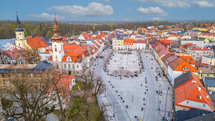 Aerial view of Polish town Pszczyna