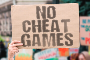 “No Cheat Games”. fairness, justice, and clean sports competitions. Calls attention to...