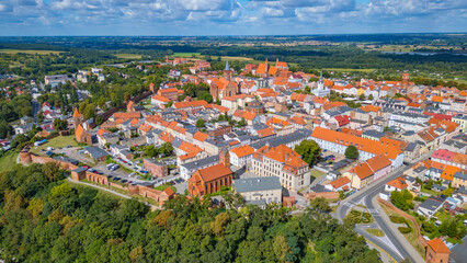 Obraz premium Panorama view of Chelmno town in Poland