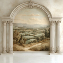 Luxury Architectural Wall Murals &ndash; Elegant Backdrops with Classical Arches, Columns, Fresco Style and Marble Textures-25